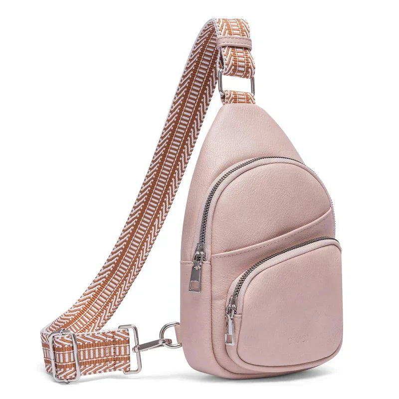 Dames leren crossbody schoudertas met verstelbare band