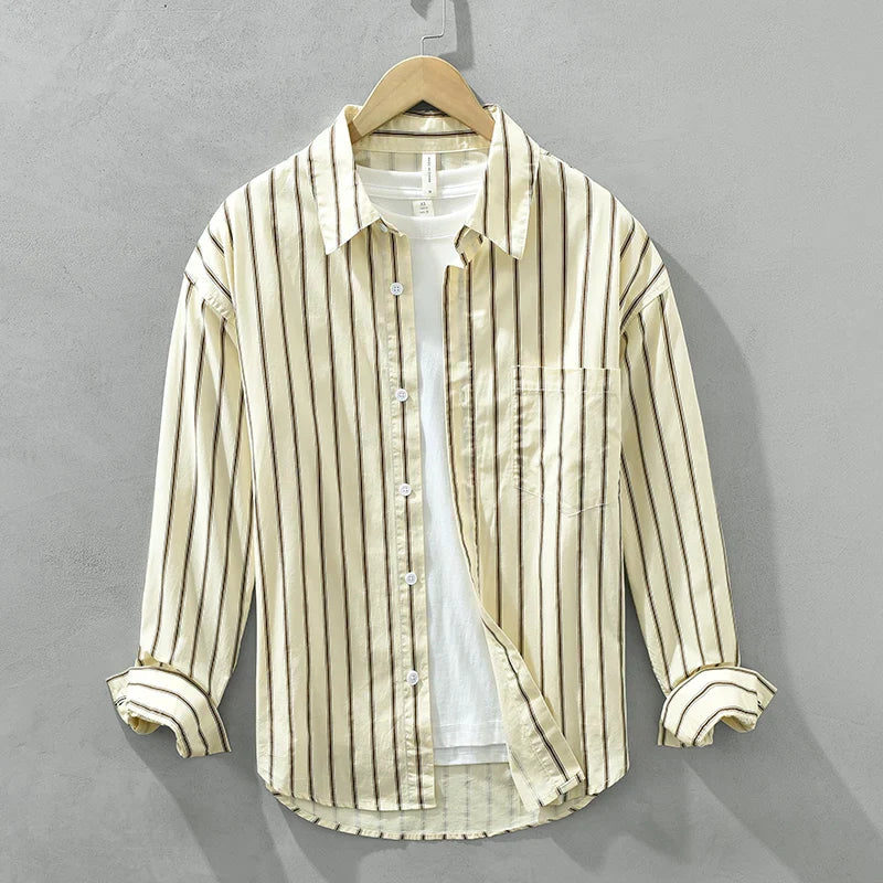 StripeSoft | Katoenen longsleeve met streeppatroon