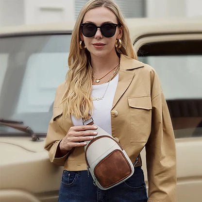 Dames leren crossbody schoudertas met verstelbare band