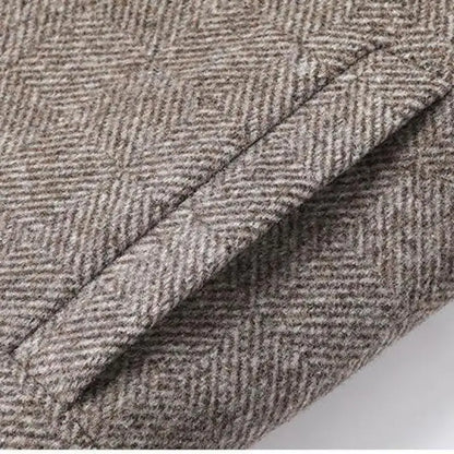 WeaveGuard | Woljas met herringbone patroon en ribkraag