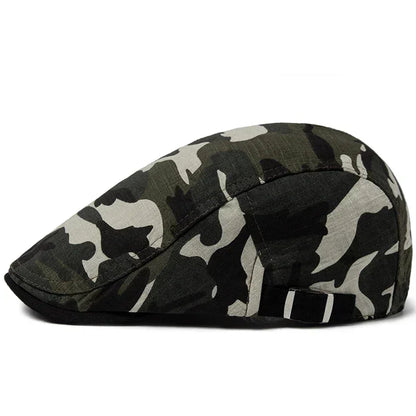 Wexford Camouflage Baret | Lichtgewicht platte zomerpet van katoen linnen