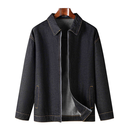 UrbanDenim | Heren denim jas met ritssluiting en kraag