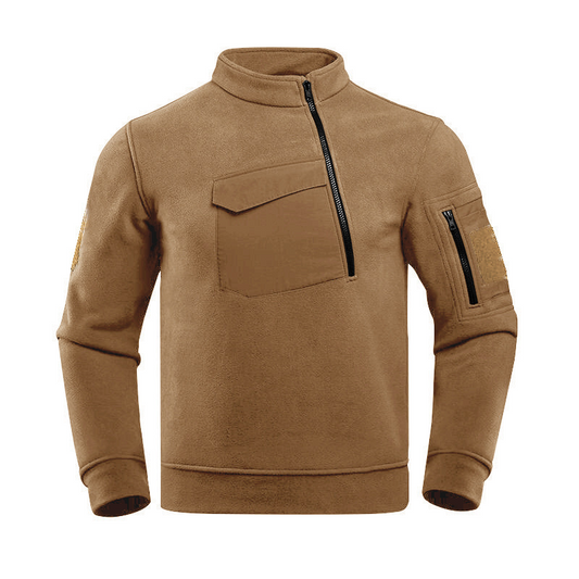 UtilityZip | Heren sweater met halve rits en borstzak