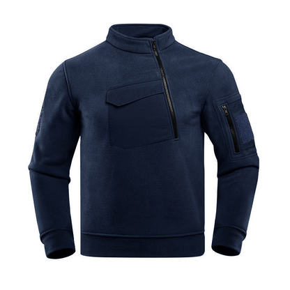 UtilityZip | Heren sweater met halve rits en borstzak