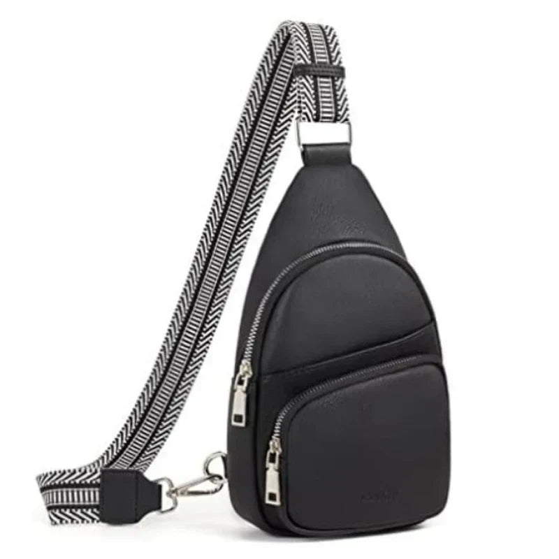 Dames leren crossbody schoudertas met verstelbare band