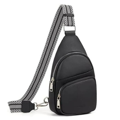 Dames leren crossbody schoudertas met verstelbare band