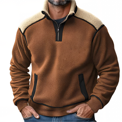 HighlandFleece | Sherpa fleece sweater met contrastdetails