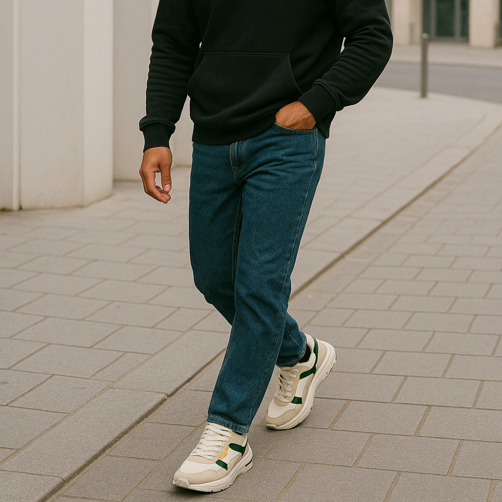 Urban Runner | Heren sneaker in beige en groen met vetersluiting