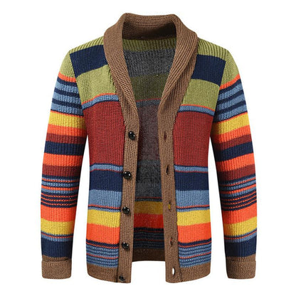 Urban Stripe | Heren gebreide vest met reverskraag en strepen