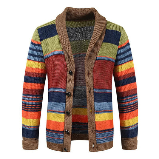 Urban Stripe | Heren gebreide vest met reverskraag en strepen