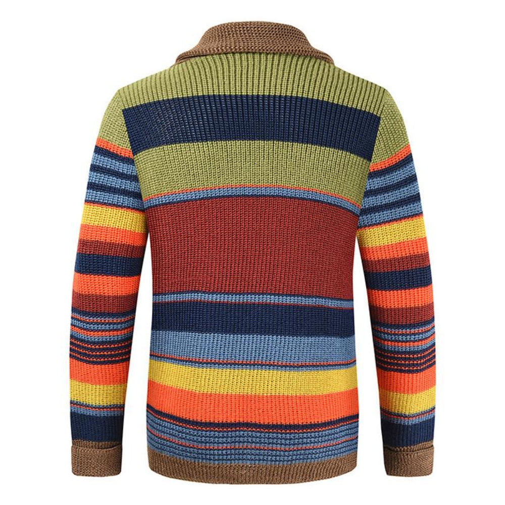 Urban Stripe | Heren gebreide vest met reverskraag en strepen