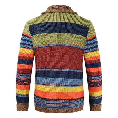 Urban Stripe | Heren gebreide vest met reverskraag en strepen