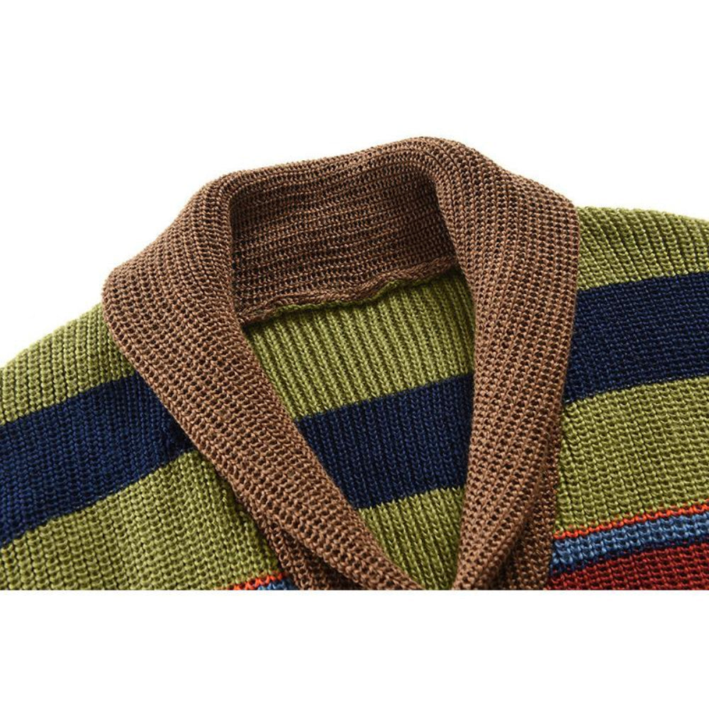 Urban Stripe | Heren gebreide vest met reverskraag en strepen