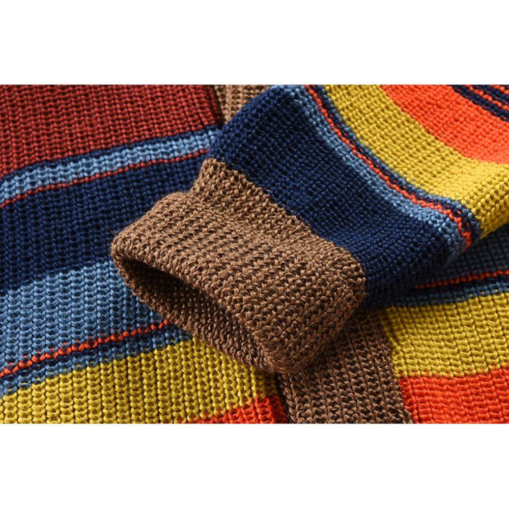 Urban Stripe | Heren gebreide vest met reverskraag en strepen