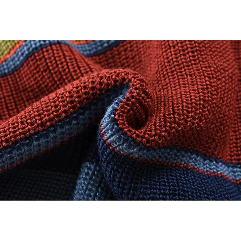 Urban Stripe | Heren gebreide vest met reverskraag en strepen