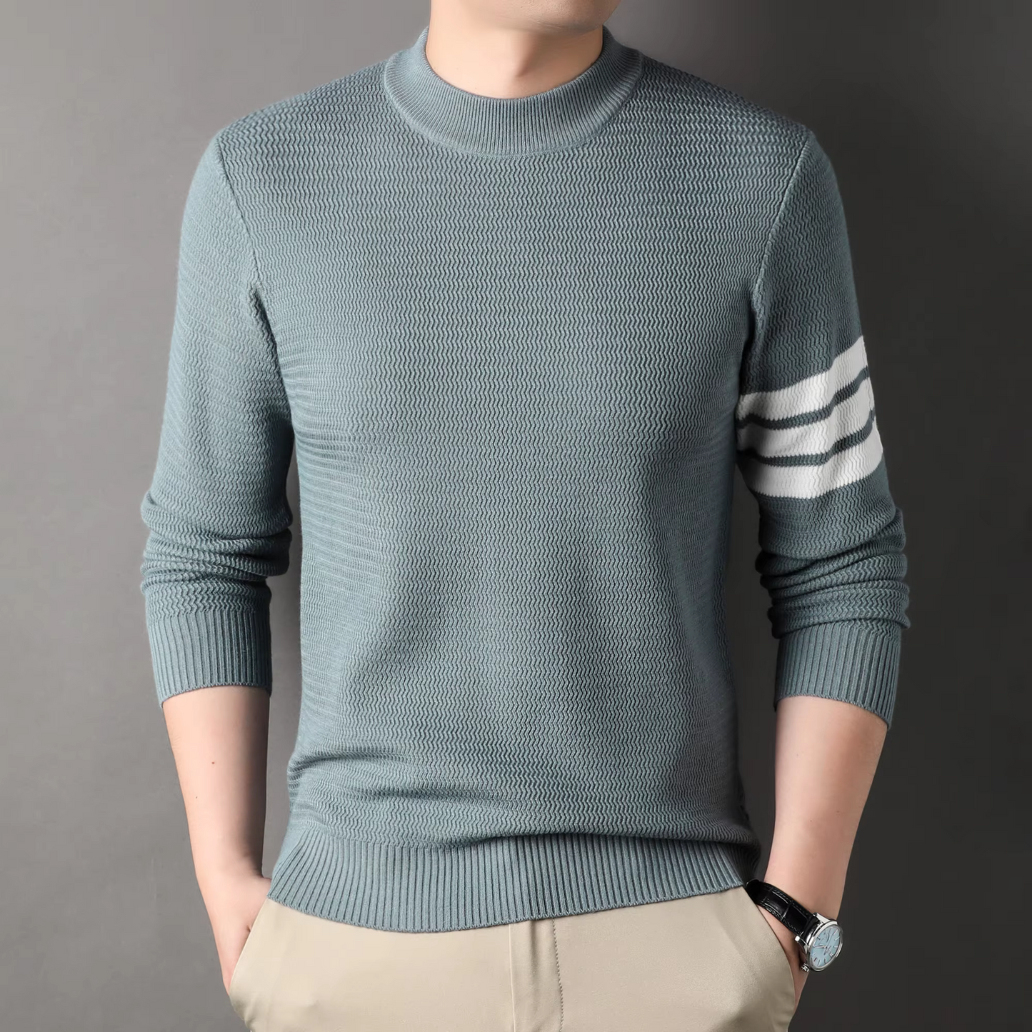 Cambridge | Luxe rib-katoen sweater met strepen