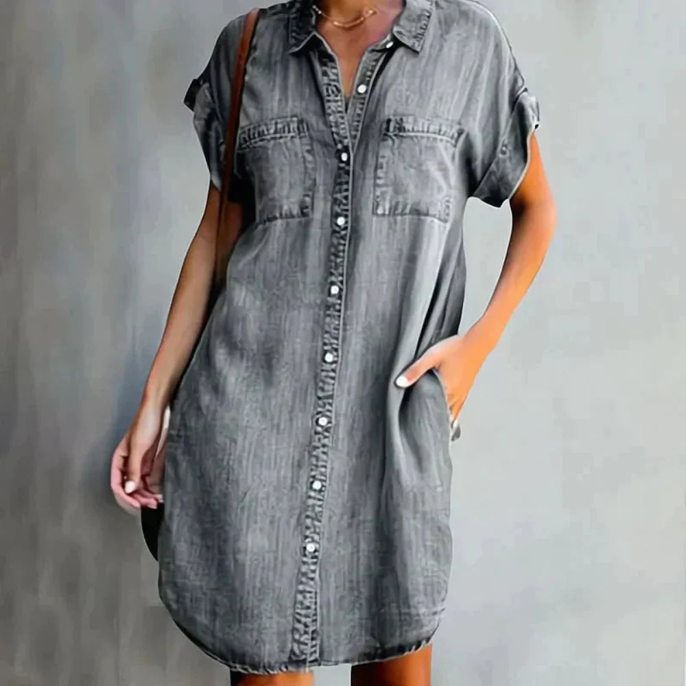 Valerie - Elegante denimjurk