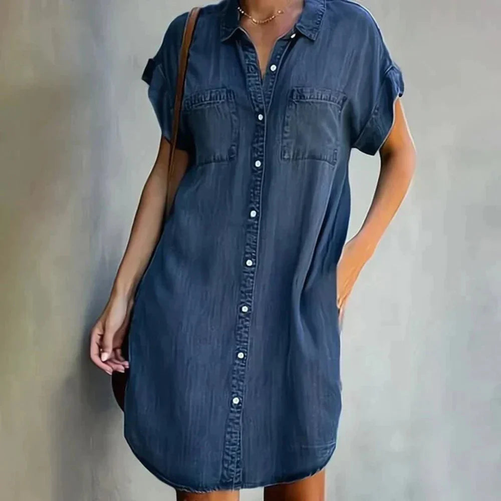 Valerie - Elegante denimjurk