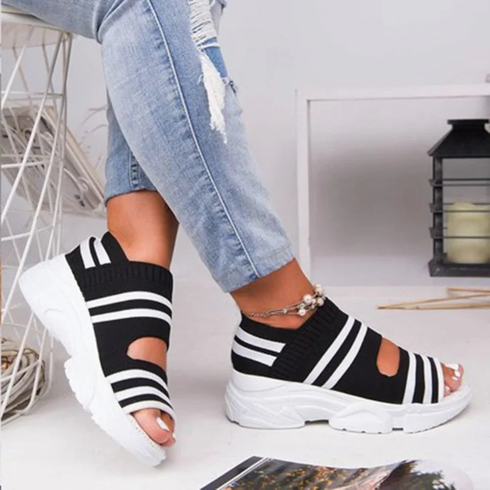 ZAVA Stride | Lichtgewicht sneaker-sandalen met stijlvolle strepen