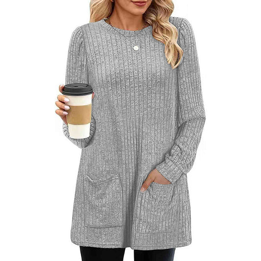 Warme dames sweater jurk met zakken | Herfst & winter