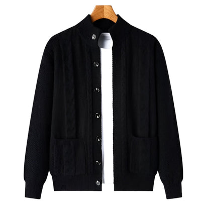 NordicWeave Jacket | Gebreide herenjas met fleece en quilt