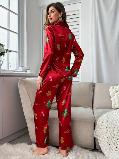 Dames kerst pyjama set | Comfortabele pyjama met kerstprint