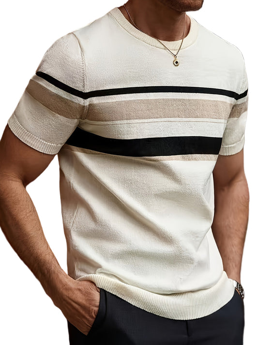 Dwayn | Heren gebreid shirt met strepen