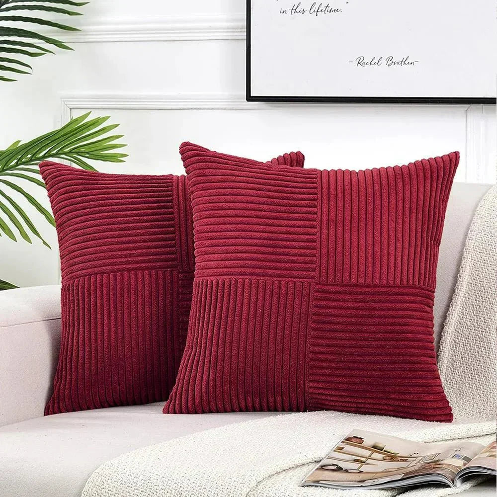 Corduroy Duo | Set van 2 zachte kussenhoezen met ribstructuur