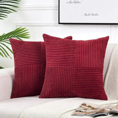 Corduroy Duo | Set van 2 zachte kussenhoezen met ribstructuur
