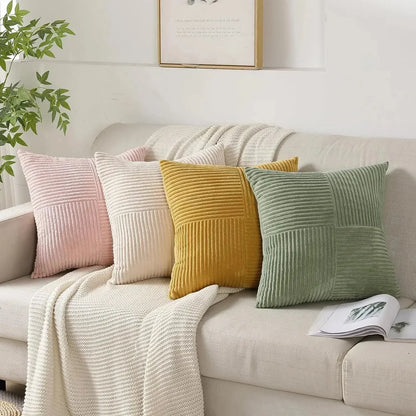 Corduroy Duo | Set van 2 zachte kussenhoezen met ribstructuur