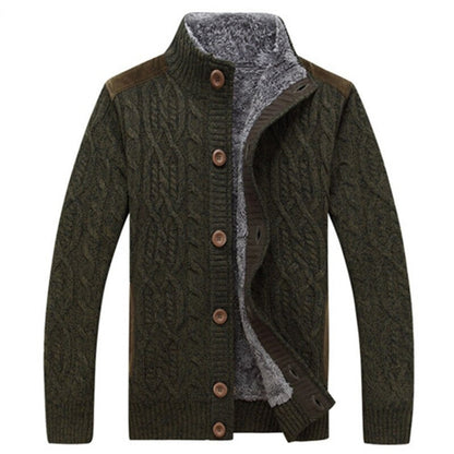 Heren gebreid vest met kabelpatroon en fleecevoering | warm & stijlvol